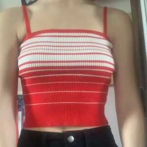 red knit tank top